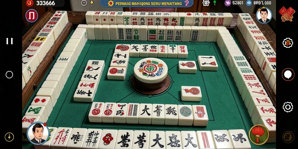 Tangkapan layar 333666 menunjukkan gameplay Mahjong yang mendebarkan.