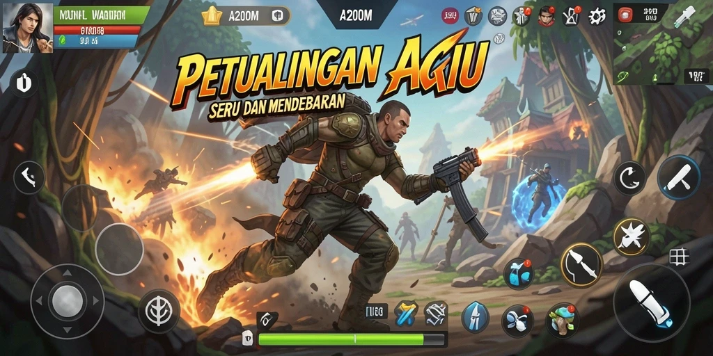Tampilan gameplay A200M dengan aksi mendebarkan dan grafis memukau.
