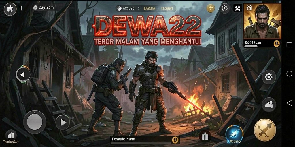 Tangkapan layar menampilkan suasana mencekam dalam gameplay DEWA22.