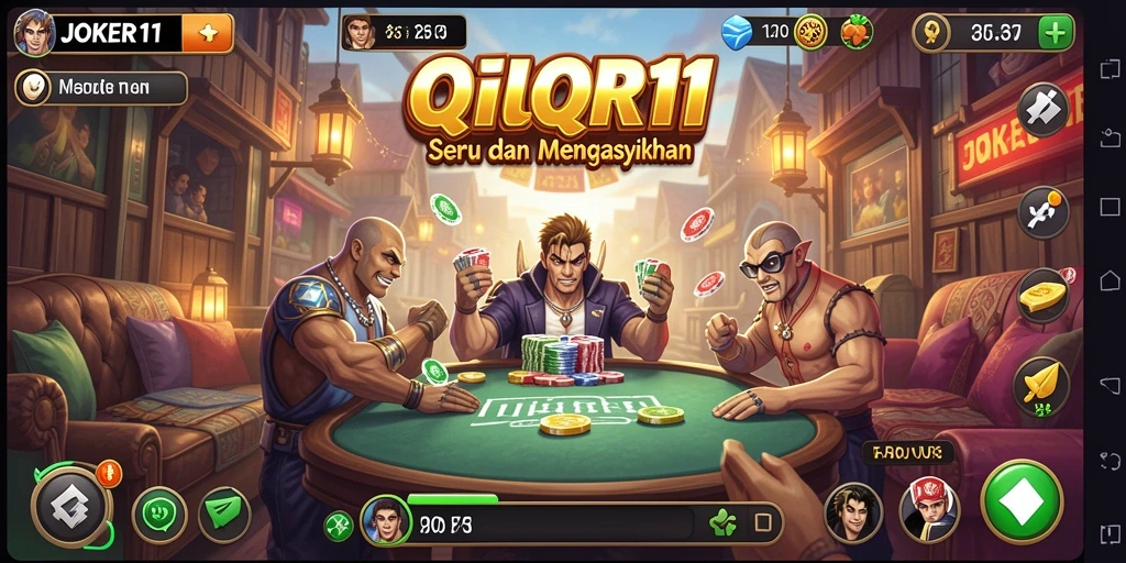 Tampilan gameplay seru di JOKER11 menunjukkan aksi QiuQiu yang mendebarkan.