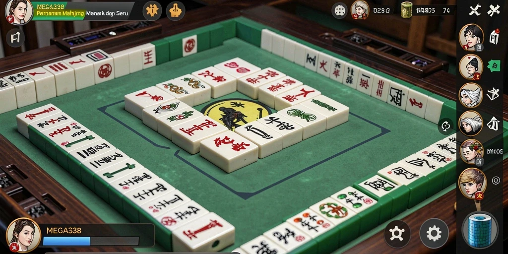 Screenshot MEGA338 yang menampilkan gameplay Mahjong yang seru.