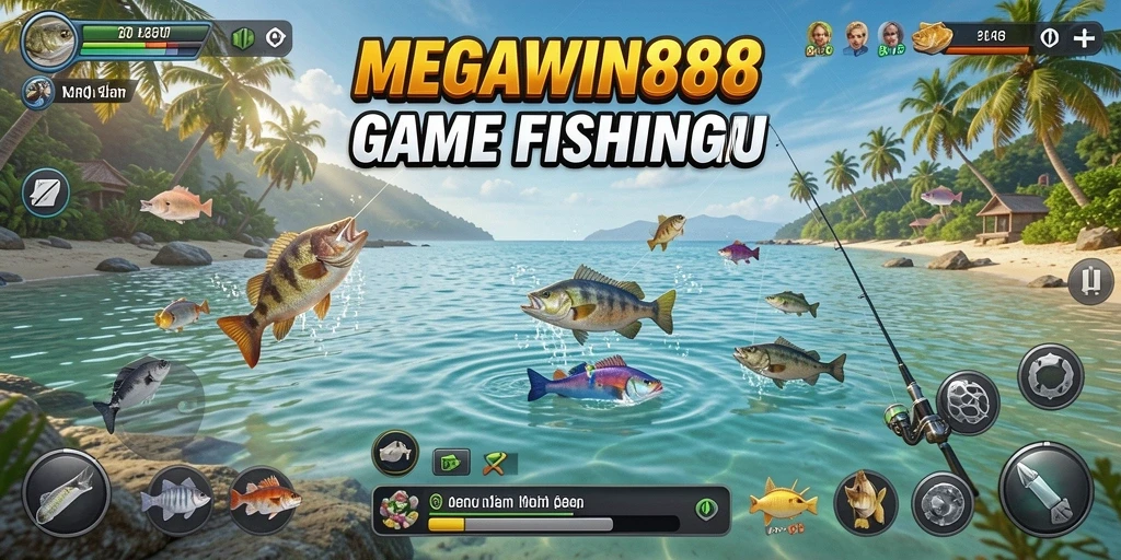 Tampilan gameplay seru MEGAWIN888 saat menangkap ikan.